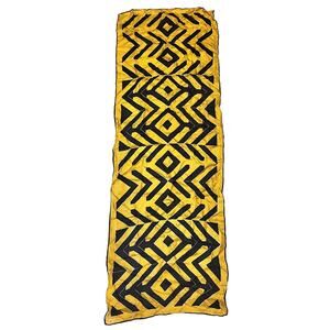 Vintage VERA Neumann Scarf ~ Black & Yellow Abstract  ~ 15" x 44"